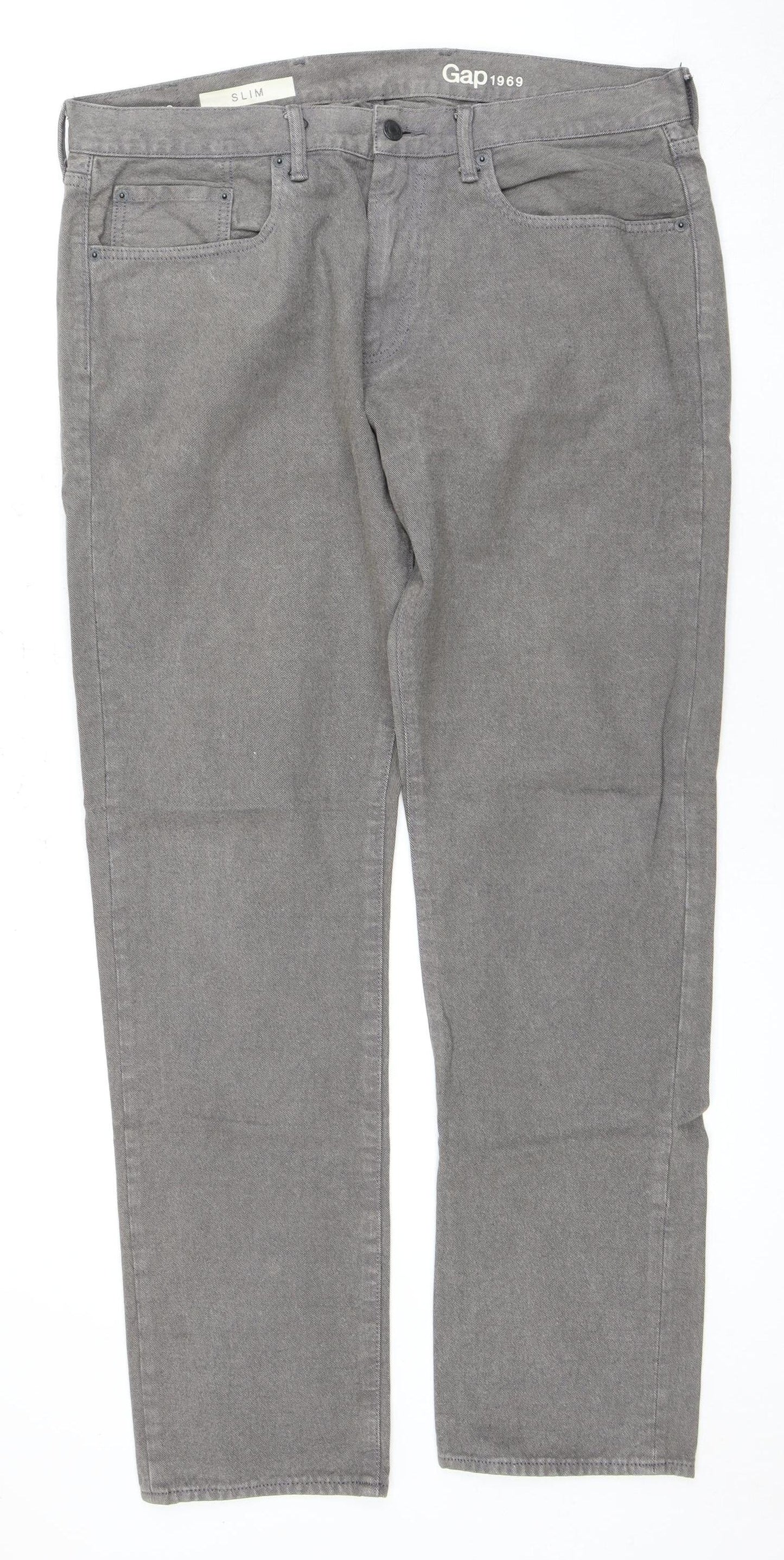 Gap Men's Slim Grey Jeans, Size 36, Slim Fit