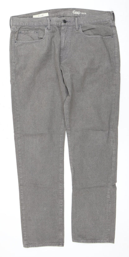 Gap Men's Slim Grey Jeans, Size 36, Slim Fit