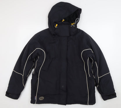 Alpine Snowsport Men's Black Hooded Parka Jacket Medium