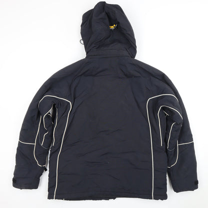 Alpine Snowsport Men's Black Hooded Parka Jacket Medium