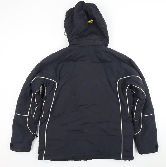 Alpine Snowsport Men's Black Hooded Parka Jacket Medium