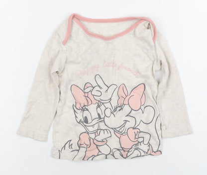 Disney Baby Girls Beige Long Sleeve Top 9-12 Months