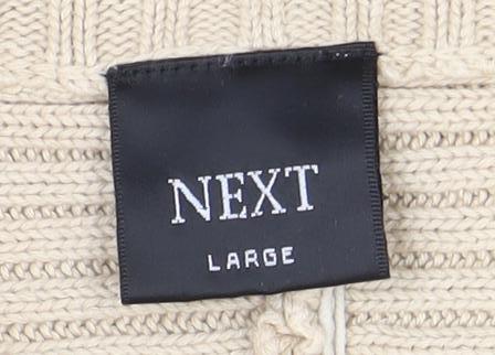 Next Men's Beige Full Zip Jumper High Neck L