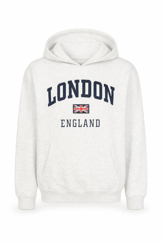 London King Boys Hoodie 13-14 Years White Graphic Pullover