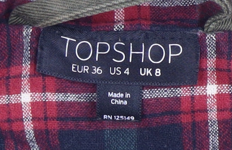 Womens UK Size 8 Topshop Green Parka Coat