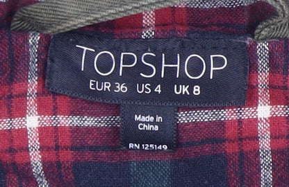 Womens UK Size 8 Topshop Green Parka Coat