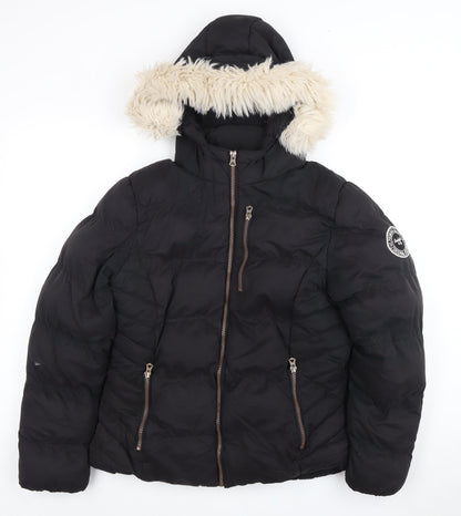 Womens UK Size 10 SoulCal & Co Black Puffer Jacket