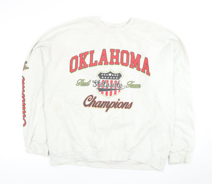 Topman Men's White L Graphic Pullover Sweatshirt