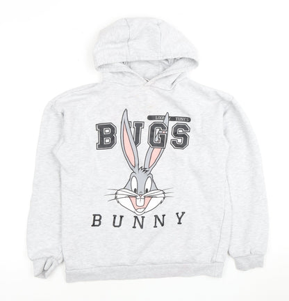 Looney Tunes Girls' Grey Bugs Bunny Pullover Hoodie 12-13Y