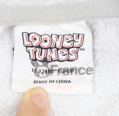 Looney Tunes Girls' Grey Bugs Bunny Pullover Hoodie 12-13Y