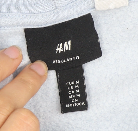 Mens UK Size M H&M Blue Pullover Hoodie