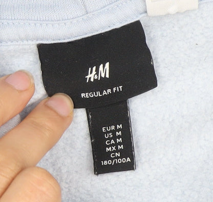 Mens UK Size M H&M Blue Pullover Hoodie
