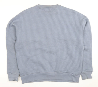 Zara Men's Blue Crew Neck Sweatshirt S