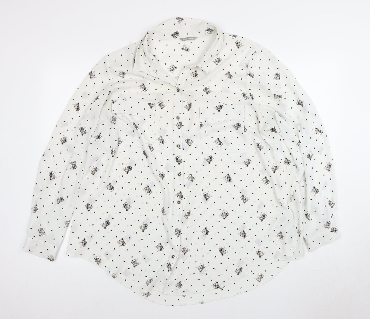 Womens UK Size 20 Marks and Spencer Ivory Basic Button-Up