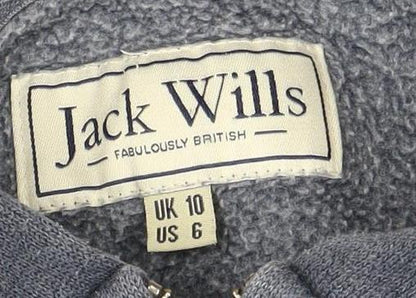 Womens UK Size 10 Jack Wills Grey Full Zip Hoodie