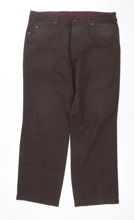 Wolsey Men's Brown Cotton Trousers, 36 Waist, Casual