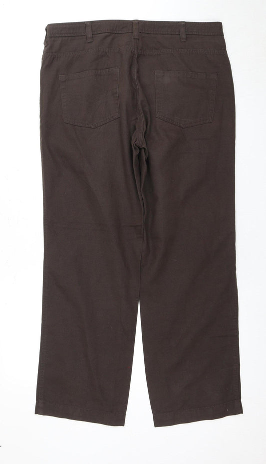 Wolsey Men's Brown Cotton Trousers, 36 Waist, Casual