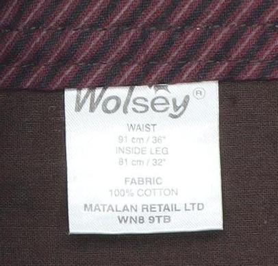 Wolsey Men's Brown Cotton Trousers, 36 Waist, Casual