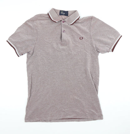 Fred Perry Men's Red Slim Fit Polo Shirt Small