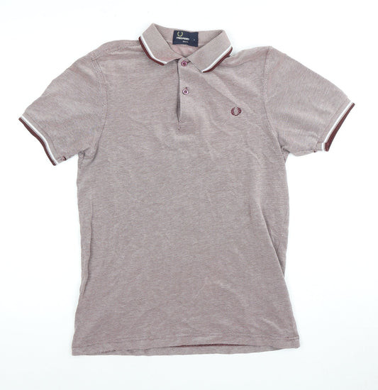 Fred Perry Men's Red Slim Fit Polo Shirt Small