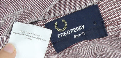 Fred Perry Men's Red Slim Fit Polo Shirt Small