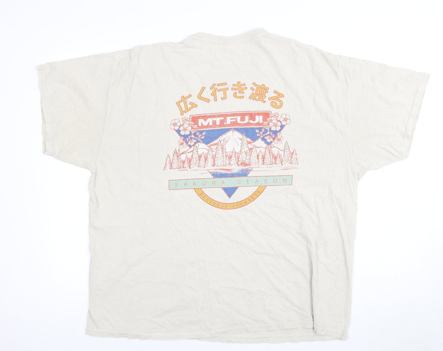 Urban Outfitters Men's Beige Oversized Graphic Tee L