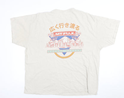 Urban Outfitters Men's Beige Oversized Graphic Tee L