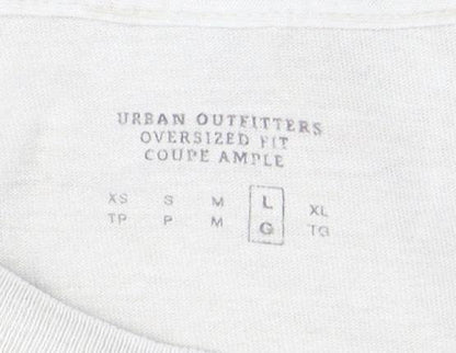 Urban Outfitters Men's Beige Oversized Graphic Tee L