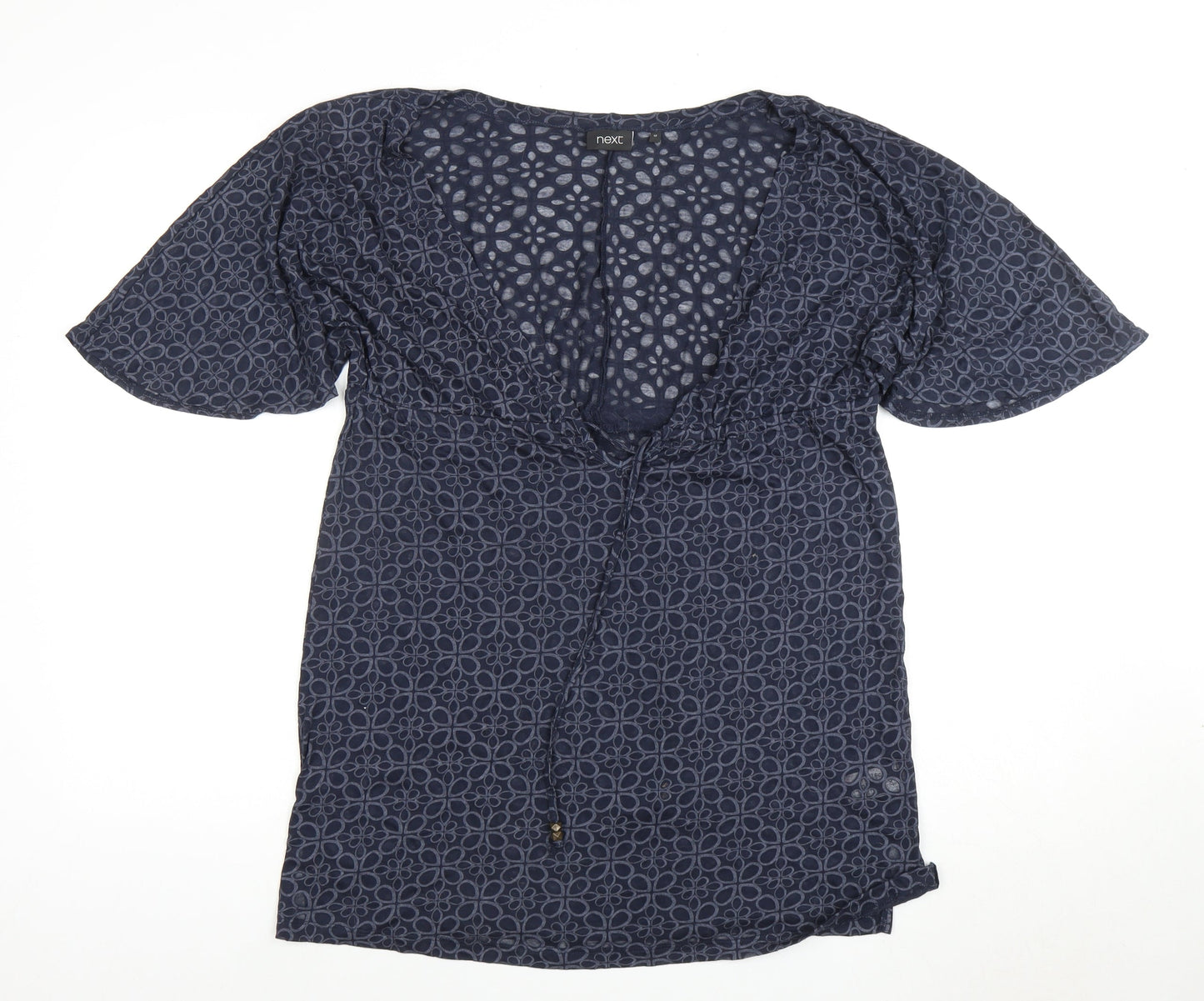 Next Women's Blue Floral V-Neck Dress Size 12