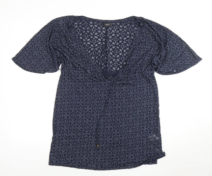 Next Women's Blue Floral V-Neck Dress Size 12