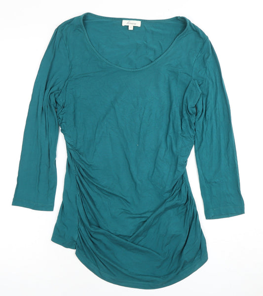 Womens UK Size M Linea Green Basic Blouse