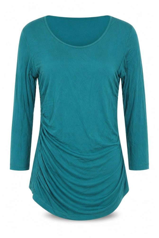 Womens UK Size M Linea Green Basic Blouse