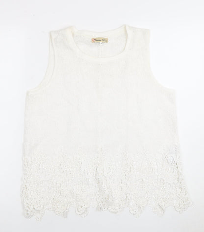 Bonnie Rose Women’s White Crochet Tank Top Size 12