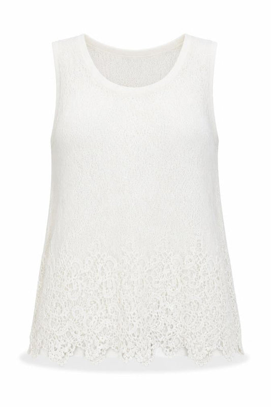 Bonnie Rose Women’s White Crochet Tank Top Size 12