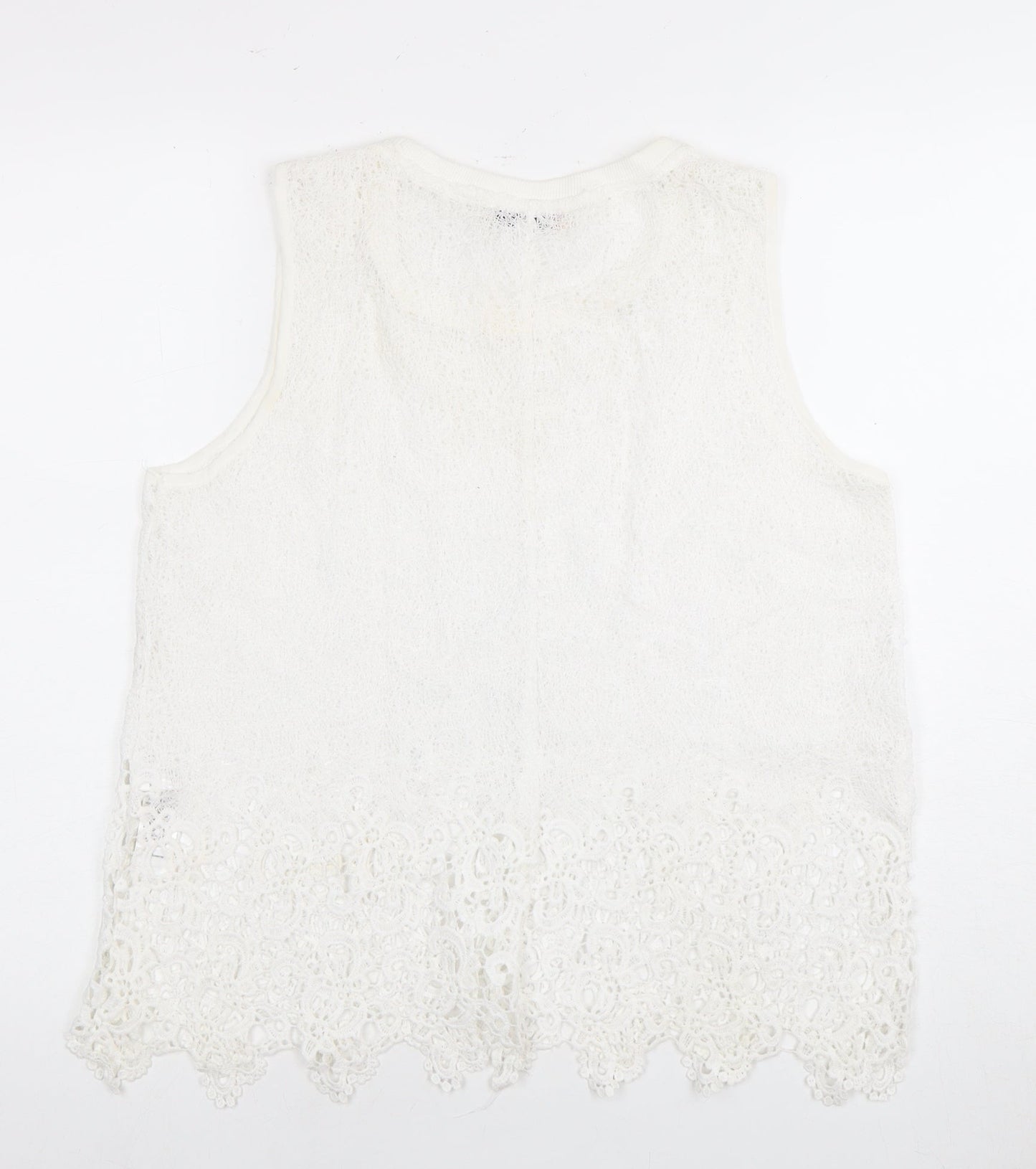 Bonnie Rose Women’s White Crochet Tank Top Size 12