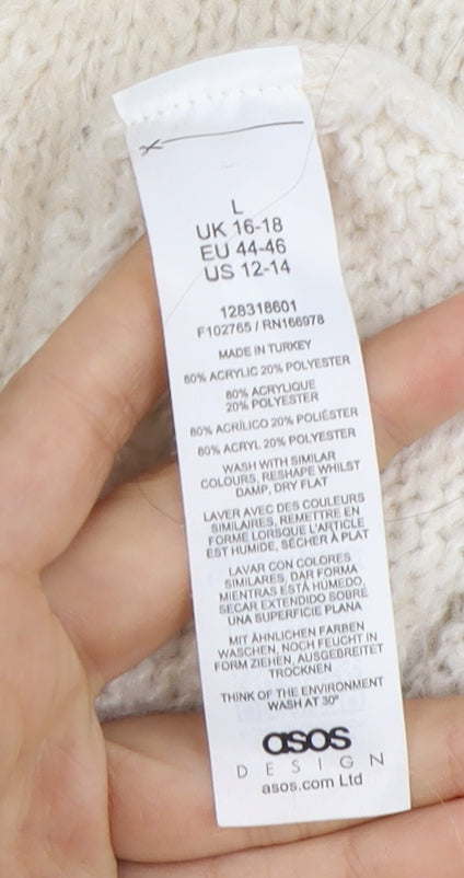 ASOS DESIGN Women's Ivory Pullover Jumper L