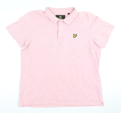 Lyle & Scott Men's Pink Polo Shirt Size L