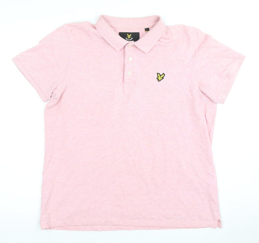 Lyle & Scott Men's Pink Polo Shirt Size L