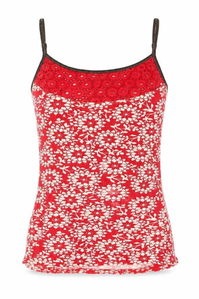 Womens UK Size 10 Denim Co Red Camisole Tank