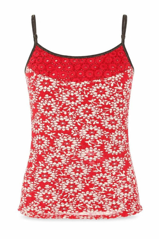 Womens UK Size 10 Denim Co Red Camisole Tank