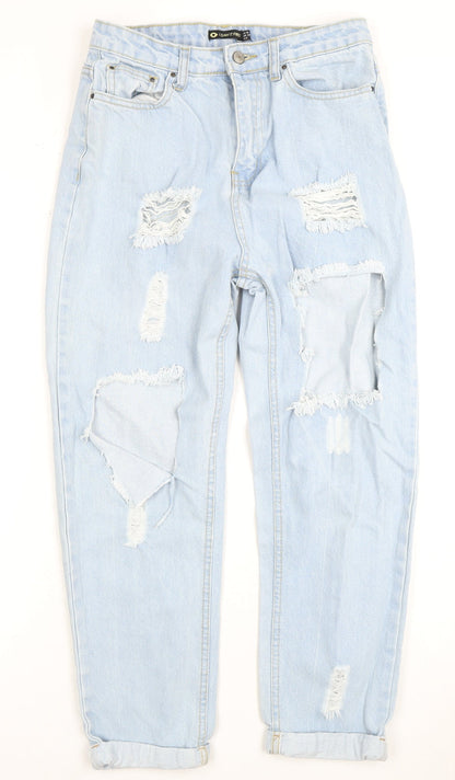 I Saw It First Women's Blue Distressed Mom Jeans Size 10