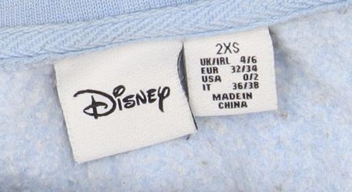 Womens UK Size 2XS Disney Blue Pullover Sweatshirt
