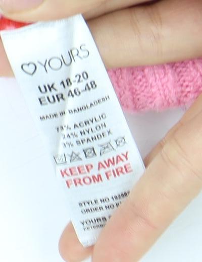 Womens UK Size 18 Yours Pink Pullover Jumper