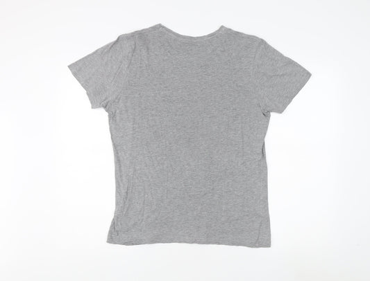 Jack & Jones Men's Grey Graphic Print T-Shirt, M