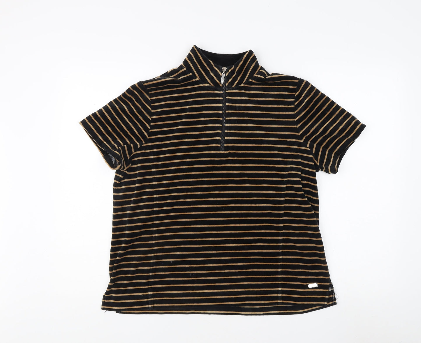 Womens UK Size 14/16 TIGI Black Basic Polo
