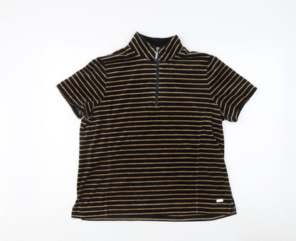 Womens UK Size 14/16 TIGI Black Basic Polo
