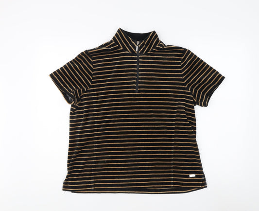 Womens UK Size 14/16 TIGI Black Basic Polo