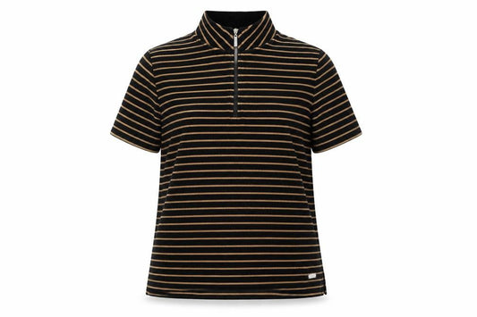 Womens UK Size 14/16 TIGI Black Basic Polo