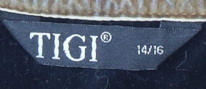 Womens UK Size 14/16 TIGI Black Basic Polo