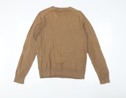 Penguin Men's Brown Cotton Cashmere Pullover, M